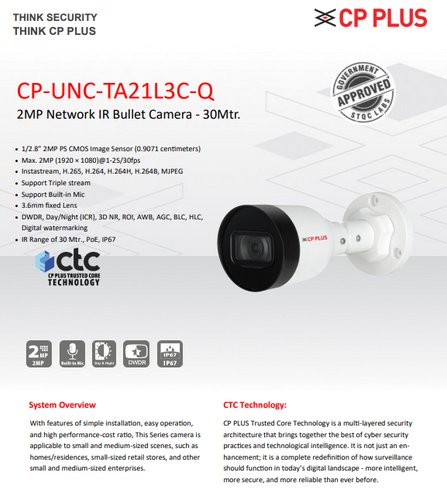 CP Plus 2MP IP Camera CP-UNC-TA21L3C-Q